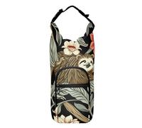 SyXIOP William Morris Design Sloth Water Bottle Sling Foldable Water Bottle Carrier for Walking 20/24/32/40oz for Daily Walking Hiking and Other Outdoor Activities Bolsa para Botella De Agua