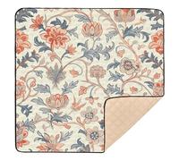 SyXIOP William Morris Elegant Blue Cute Baby Gym & Activity Mat for Floor Portable foldable Infant Play Mat for Baby Kids Toddlers Infants, 50'' x 50''