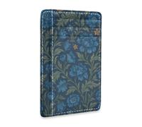 SyXIOP William Morris Indigo Blue Floral Leather Mens Wallets Slim
