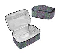 SyXIOP William Morris Purple Daisy Designed Womens Lunch Bags Mini Cooler Thermal Meal Tote Insulated Lunch Box for Women with Handle loncheras para Mujer con contenedores