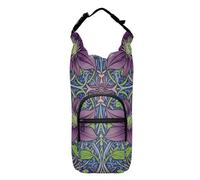 SyXIOP William Morris Purple Daisy Water Bottle Shoulder Carrier Versatile Hiking Water Bottle Backpack 20/24/32/40oz for Adults Kids Walking Hiking Camping Travelling Bolsa para Botella De Agua