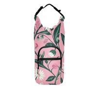SyXIOP William Morris Style Brunch Peach Bottle Sling Functional Insulated Bag for Water Bottles 20/24/32/40oz for Adults Kids Walking Hiking Camping Travelling Bolso para Botella De Agua