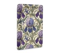 SyXIOP William Morris Style Iris Flowers Pattern Leather Slim Credit Card