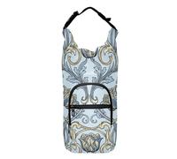 SyXIOP William Morris Tulips Blue Yellow Pattern Water Bottle Sling for Walking Foldable Drawstring Backpack with Water Bottle Holder 20/24/32/40oz for Adults Kids Walking Hiking Camping Travelling