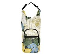 SyXIOP William Morris White Lily Rose Water Bottle Storage Bag Zippered Water Bottle Holder for Walking 20/24/32/40oz for Daily Walking Hiking and Other Outdoor Activities Funda para Botella De Agua