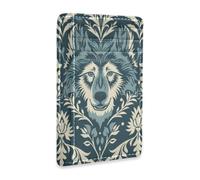 SyXIOP William Morris Wolf Teal Leather Slim Wallet Men
