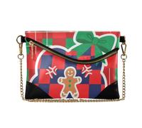 SyXIOP Women's PU Leather Clutch Purses Christmas Ginger Bread Men