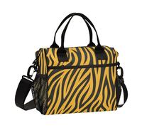SyXIOP Yellow Black Animal Pattern Adjustable Lunch Box for Girls with Shoulder Strap Tote Bag for Women for Kitchen bolsas de loncheras para ninas