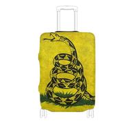 SyXIOP Yellow Snake Don't Tread on Me Flag Elastic Luggage Covers for suitcases Washable Carry on Suitcase Cover Luggage Protector Fit 18-32 Inch Luggage