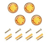 SyXIOP Yummy Egg Tart Yellow Round Knobs Knobs and Pulls 1.26 Inch (32mm) for Living Room 4 Pack