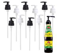SYXLS 10PCS Bottle Pump Dispenser, Reusable Pump Dispenser, Shower Gel, Suitable For Shampoo, Alcohol, Oil, Tomato Sauce, Coffee Syrup Sugar Free Suitable for Multiple (Bottle Mouth 29mm/32mm/34mm)
