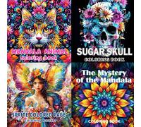 SYXLS 4PCS Adult Colouring Books, Relaxation and Stress Relief Colouring Books for Adults, Animal, Floral, and Pattern Illustrations, Nearly 100 Patterns, Mandala Wild Animals Colouring Book