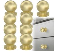 SYXLS 9PCS Single Hole Gold Cabinet Knobs, Gold Modern Handles, Equipped With 9 Pcs 22mm Screws, Cabinet Door Handles, Dressing Table Handle, Wardrobes, Kitchen, Home Decor