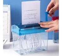 SYXLS A6 Manual Shredder Tool, Large Capacity, No Need for Electricity, Blue Transparent Portable Mini Shredder, Ldeal for the Office, Files Documents Home Office Desktop Supplies