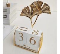 SYXLS Creative Metal Perpetual Calendar, Practical, Wedding Countdown Sign, Wooden Blocks Wedding Day Countdown Calendar, Valentine's Day Anniversary Personalised Gifts for Bride and Groom (Golden)