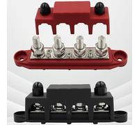 SYXLS Flame Retardant Shell Yacht Screw Type busbar, Red and Black matching - M8 Screw Terminal Block, Automotive and Marine use, Busbar Distribution Bloc, Cover Screw Terminal Socket