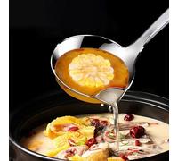 SYXLS Oil Separator Spoon, Soup Ladle, Fat Skimmer Spoon, 304 Stainless Steel Soup Ladle Oil Separator Gravy, for Hot Pot, Grease, Gravy, Foam Cooking, Home Kitchen Restaurant Tools