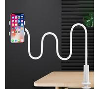 SYXLS Phone Holder, Universal 360° Rotation Mobile Phone Holder, with Flexible Gooseneck Long Arm, for iPhone 12 Mini All Smartphones (White)