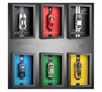 SYYANFEI 1:32 Model Car Toy for Photo Frame - Alloy Metal Sports Car Simulation 3D Racing Hanging Painting Decoration - Gift for Enthusiasts, Adults, Teens, Boys (Yellow)