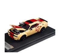 SYYANFEI 1:64 Dodge Hellcat Challenger SRT Alloy Muscle Car Model Toy Classic Static Display Collection(Beige)