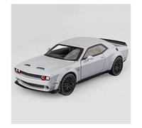 SYYANFEI Scale Casting Car 1/32 For Dodge Challenger Hellcat Model Car Alloy Pull Back Toys With Sound And Light Boy Girl Gift Vehicle Toy(White)