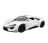 SYYANFEI Toy Model Car 1:24 For Lykan Hypersport Alloy Sports Vehicle Diecasts Metal Racing Model Simulation Sound And Light Toys Miniature(White)
