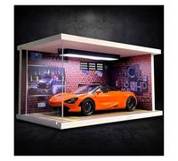 SYYANFEI Toy Model Car 1:24 For McLaren 720S Alloy Static Model Car With Display Box Collectible Desktop Art Display(Orange)