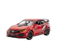 SYYANFEI Toy Model Car 1:32 For CIVIC TYPE-R Toy Vehicles Metal Doors Opened Music Light Pull Back Miniature Vehicle Miniature(Red)