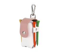 Syyavrrta On the Course Golf Ball Pouch, PU Leather Case with Belt Loop, Compact Storage for Spare Balls, 12.0 x 8.0 x 15.0 cm (1 PC)