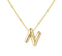SYYHSYAL Gold Bubble Letter Necklace for Women,18k Gold Plated Balloon Initial Letter Pendant Necklace Charm Pendant Necklaces Gold Jewelry Birthday Gifts Women Teen Her Mom Grandma Wife Sister