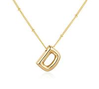 SYYHSYAL Gold Bubble Letter Necklace for Women,18k Gold Plated Balloon Initial Letter Pendant Necklace Charm Pendant Necklaces Gold Jewelry Birthday Gifts Women Teen Her Mom Grandma Wife Sister