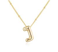SYYHSYAL Gold Bubble Letter Necklace for Women,18k Gold Plated Balloon Initial Letter Pendant Necklace Charm Pendant Necklaces Gold Jewelry Birthday Gifts Women Teen Her Mom Grandma Wife Sister