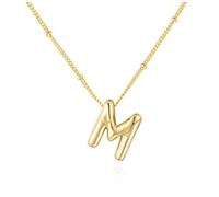 SYYHSYAL Gold Bubble Letter Necklace for Women,18k Gold Plated Balloon Initial Letter Pendant Necklace Charm Pendant Necklaces Gold Jewelry Birthday Gifts Women Teen Her Mom Grandma Wife Sister