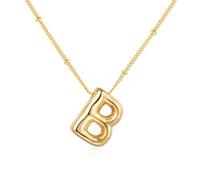 SYYHSYAL Gold Bubble Letter Necklace for Women,18k Gold Plated Balloon Initial Letter Pendant Necklace Charm Pendant Necklaces Gold Jewelry Birthday Gifts Women Teen Her Mom Grandma Wife Sister