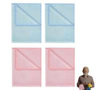 Syylqyr 4 PCS Lint Free Cloth Glass Cleaning Cloth Perfect for Cleaning Kitchen Glassware for cleaning kitchen glassware, mirrors, glasses and windows(Blue Pink)