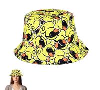 Syylqyr Yellow Sunglasses Duck Fisherman Bucket Hat,Men's Bucket Hats Women for Party Beach Travel Fishing Hiking Camping Accessory for Any Outdoor Activity, Gift for Family Friends Colleagues