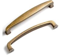 SYZOW 6 Pack 160mm Hole Centers Vintage Antique Brass Cabinet Pulls Kitchen Cabinet Handles Dresser Drawer Pulls Cupboard Hardware for Cabinets