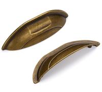 SYZOW 6 Pack Antique Brass Cabinet Cup pulls,zinc Alloy Drawer Pulls Kitchen Hardware Cabinet Handles 64mm