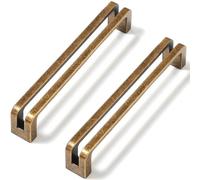 SYZOW 6 Pack Antique Brass Cabinet Pulls 128mm Hole Centers Kitchen Cabinet Handles Zinc Alloy Vintage Drawer Pulls