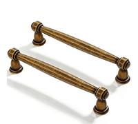 SYZOW 6 Pack Antique Brass Cabinet Pulls 128mm Hole Centers Kitchen Cabinet Handles Zinc Alloy Vintage Brass Drawer HandlesCabinet Hardware Drawer Pulls