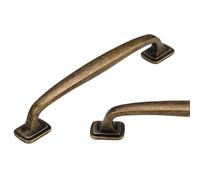 SYZOW 6 Pack Antique Brass Kitchen Cabinet Bar Pulls, Vintage Cabinet Handle zinc Alloy Kitchen Hardware Vintage Dressing Table Drawer Handle 96mm Hole Center (Bronze, Hole Center 128mm)