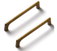 SYZOW 6 Pack Modern Antique Brass Cabinet Handles, 160mm Hole Spacing, Zinc Alloy, Bronze Finish, Kitchen Cupboard Handles