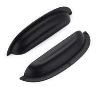 SYZOW 6 Pack Shell Cup Handles, Vintage Drawer Pull Handles, Semi Circle Retro Solid 64mm Hole Center Cabinet Handles for Drawer,Cupboard, Dresser (6, Black, Hole Center 128mm)