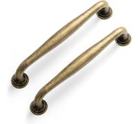 SYZOW Antique Brass Cabinet pulls, 6 Pack Vintage Drawer Pulls Dresser Pulls Kitchen Cabinet Handles Kitchen Handles for Cabinets 128mm Hole Centers (Bronze)
