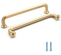 SYZOW Brushed Brass Drawer Pulls, 6 Pack 128mm Kitchen Cabinet Handles Brushed Brass Cabinet Pulls Kitchen Cabinet Hardware Drawer Pulls for Cupboard Wardrobe Dresser