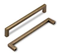 SYZOW Vintage Brass Drawer Handles 192mm Hole Centers Bar Pull,6 Pack Antique Solid Cabinet Handles for Kitchen Cabinets and Dresser Drawers