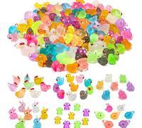 Syzplnwy 135pcs Glow in the Dark Mini Resin Animals - 6 Styles Tiny Figures for Fairy Gardens, Dollhouse, Aquarium Decor and Crafts