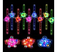 Syzplnwy 24 Pack LED Light Up Bracelets Glow in the Dark - Party Bag Fillers for Kids, Classroom Prizes, Birthday Favours, Easter Egg Hunt Gifts