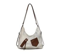 Syzplnwy 3-Way Convertible Commuter Tote Bag, Shoulder/Crossbody/Backpack Carry, Large Capacity (Beige)