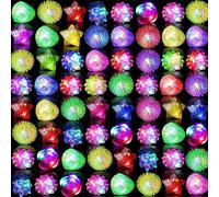 Syzplnwy 36 Pack Flashing LED Light Up Rings - Glow in Dark Colorful Jelly Party Favors for Kids, Goodie Bag Fillers, Classroom Prizes Birthday Supplies